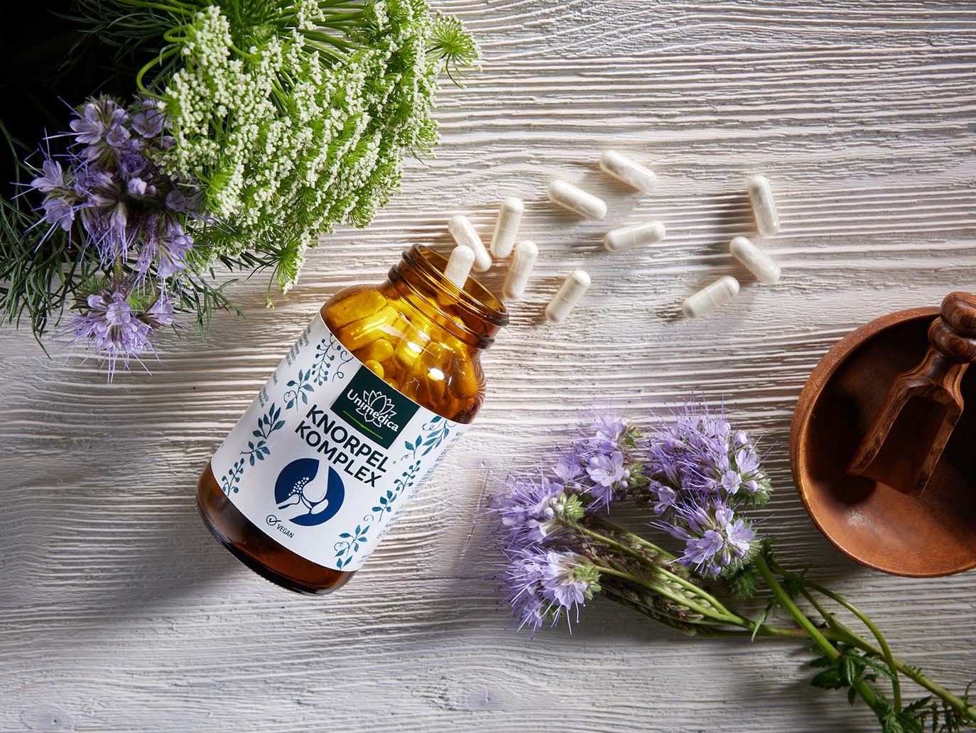 Complexe Cartilage - avec MSM + acide hyaluronique + vitamines + oliban - 120 gélules - par Unimedica